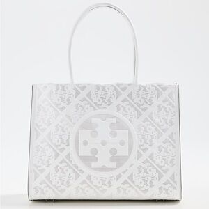 Tory Burch Ella Bio Perforated Small Tote - Color Blanc